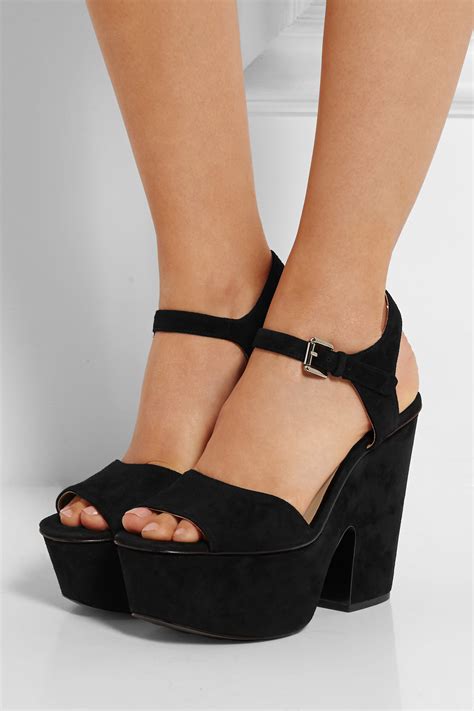 michael kors presley platform sandal|michael kors black suede sandals.